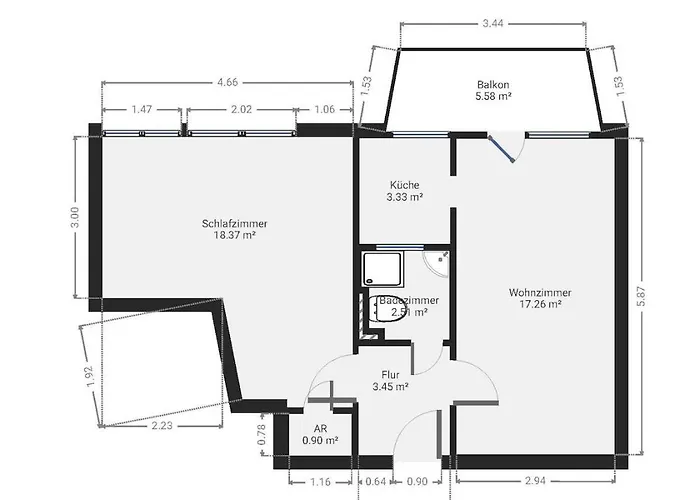 2-zimmer Apartman